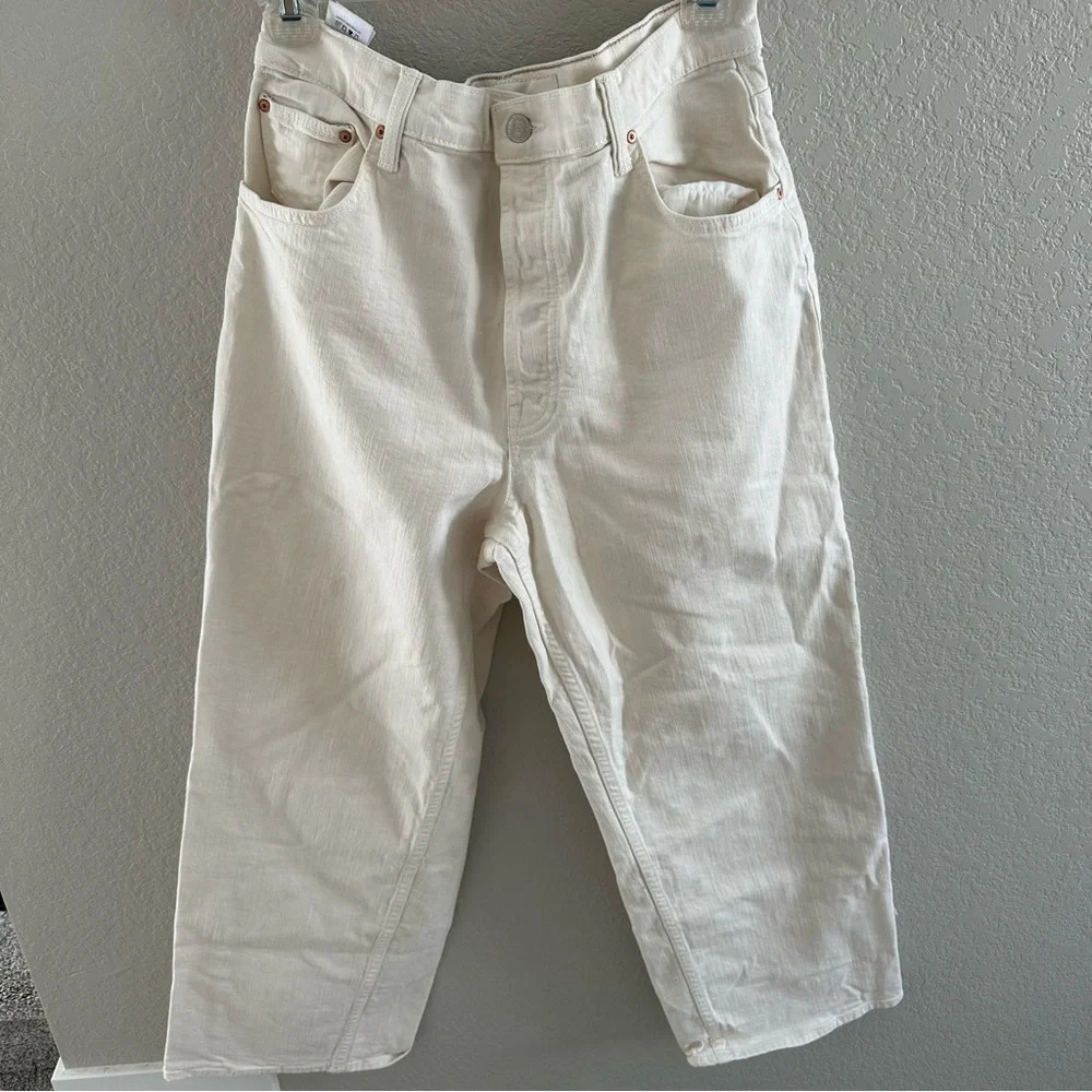 Mother Womens High Waisted Wide Leg Eggnog Spinner Skimp The Devil May Care 31 - Picture 2 of 11